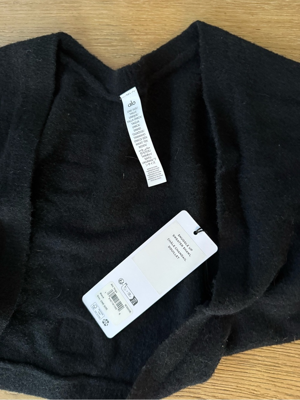 ALO Yoga Black Draped Open-Back Cropped Sweater - Picture 3 of 3